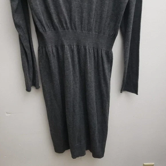 Daisy Fuentes Cowl Neck Sweater Dress XL Solid Gray Long Sleeves Midi NWT - Picture 3 of 6